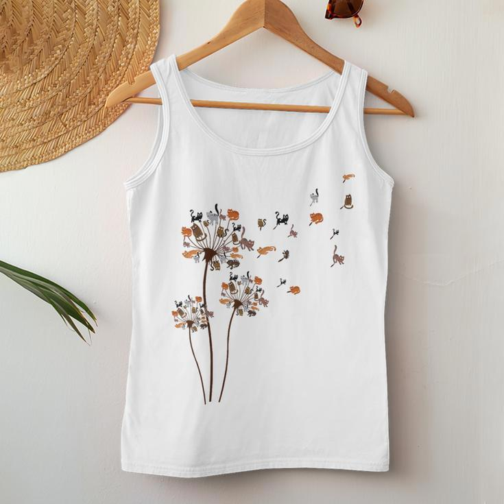 Kitty Cat Owner Floral Animal Pet Cat Lover Dandelion Cat Women Tank Top Basic Casual Daily Weekend Graphic Personalized Gifts