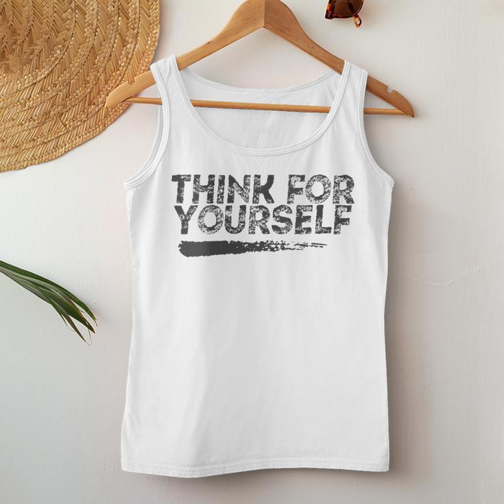 Libertarian Think For Yourself - Free Speech Liberty Women Tank Top Unique Gifts