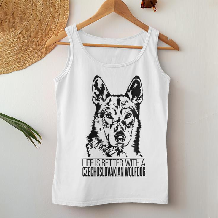 Life Is Better Czechoslovakian Wolfdog Dog Mom Dog Women Tank Top Unique Gifts