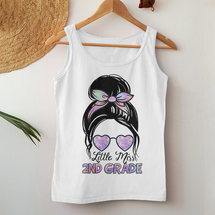 Little Miss 2Nd Second Grade Messy Bun Back To School Girls Women Tank Top Weekend Graphic Funny Gifts