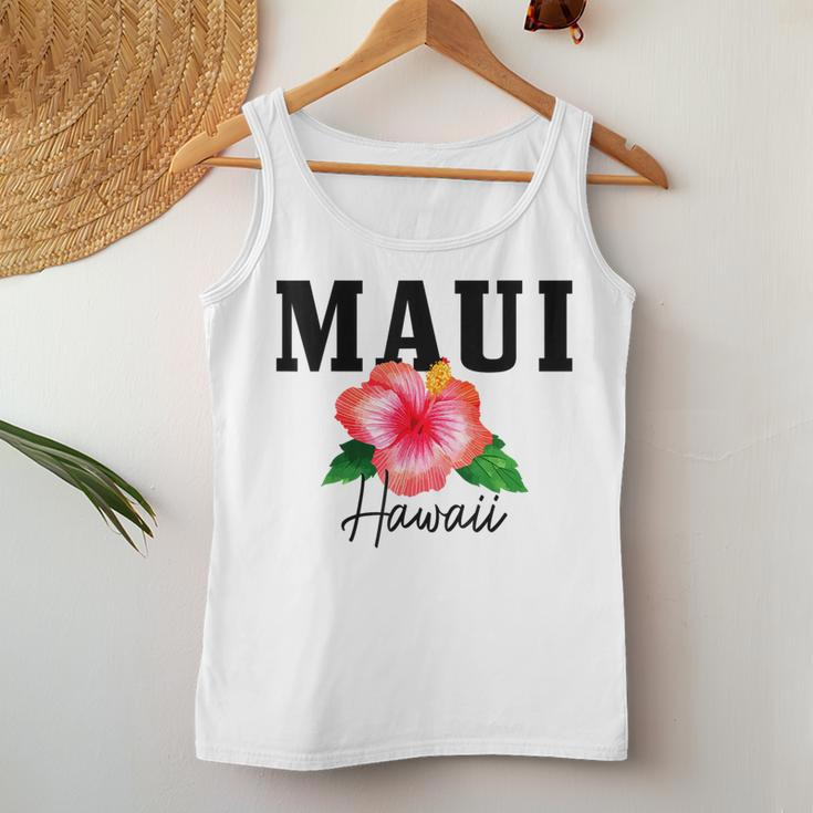 Maui Hawaii Floral Hibiscus Surf Surfer Vintage Hawaiian Women Tank Top Unique Gifts