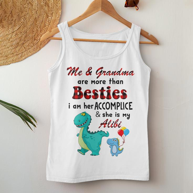 Me & Grandma Are More Than Besties Dinosaur Mothers Day Women Tank Top Basic Casual Daily Weekend Graphic Personalized Gifts