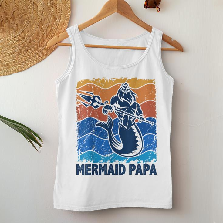 Mermaid Papa Merman Dad Of The Birthday Girls Women Tank Top Unique Gifts