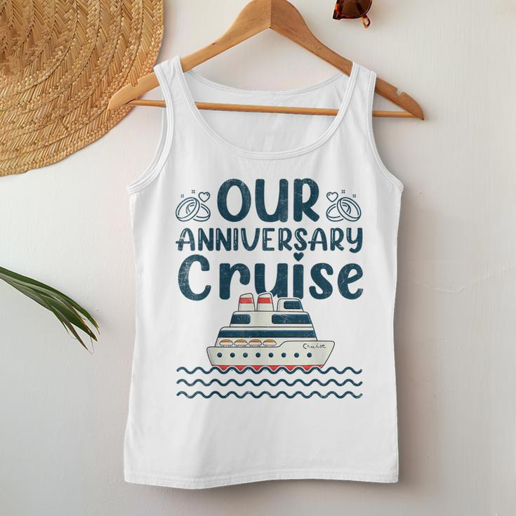 Our Anniversary Cruise Trip Wedding Husband Wife Couple Women Tank Top Basic Casual Daily Weekend Graphic Funny Gifts