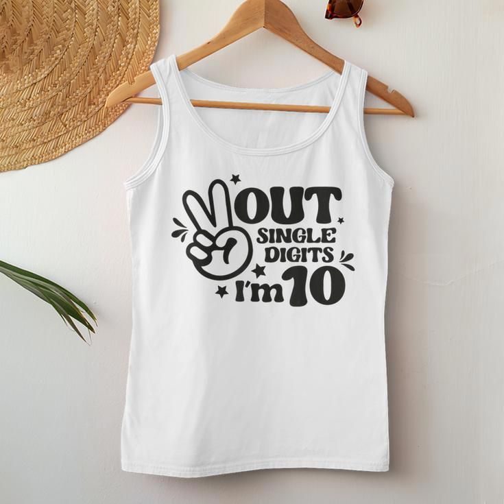 Peace Out Single Digits I'm 10 Year Old 10Th Birthday Girl Women Tank Top Unique Gifts
