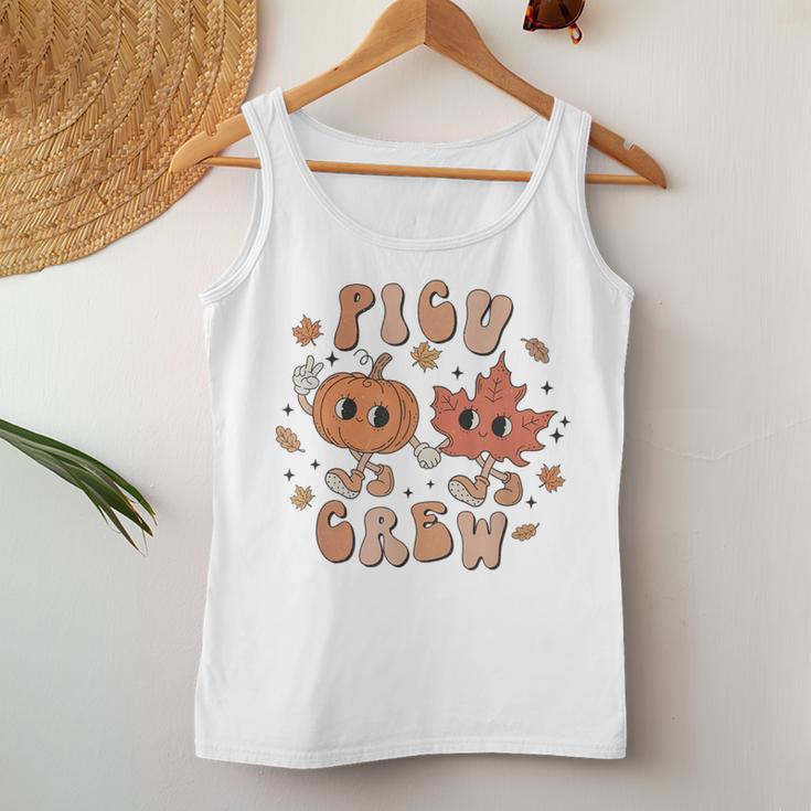 Picu Crew Pumpkin Thanksgiving Fall Pediatric Icu Nurse Women Tank Top Unique Gifts