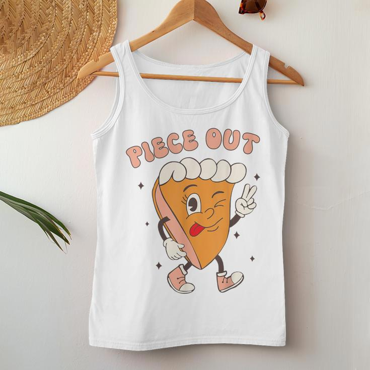 Piece Out Pumpkin Pie Retro Thanksgiving Fall Groovy Women Tank Top Unique Gifts