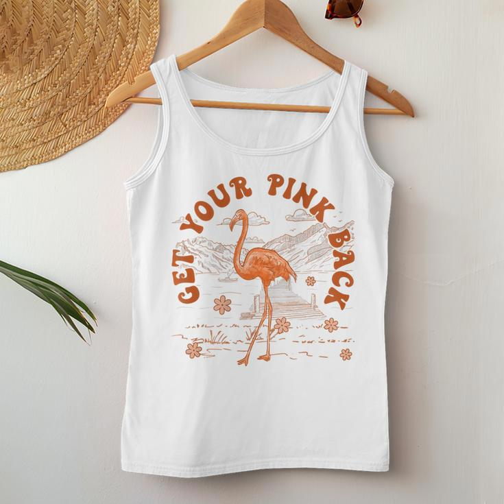 Get Your Pink Back Funny Flamingo For Womens Vintage Retro Women Tank Top Weekend Graphic Funny Gifts