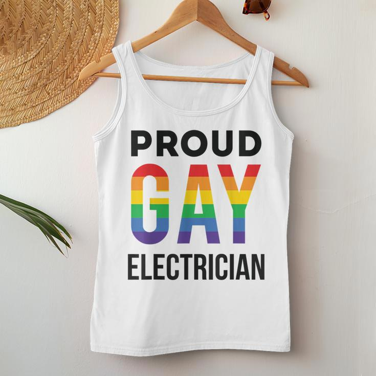 Proud Gay Electrician Rainbow Lgbtq Women Tank Top Unique Gifts