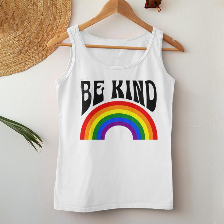 Rainbow Be Kind Movement Gay Pride Month 2023 Lgbtq Women Tank Top Unique Gifts