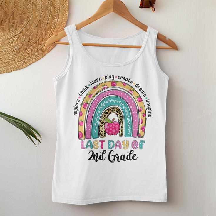 Rainbow Last Day Of School 2Nd Second Grade Funny Teacher Women Tank Top Basic Casual Daily Weekend Graphic Personalized Gifts