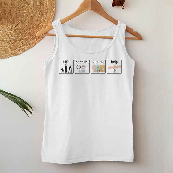 Rbt Special Education Teacher Sped Life Happens Visuals Help Women Tank Top Unique Gifts