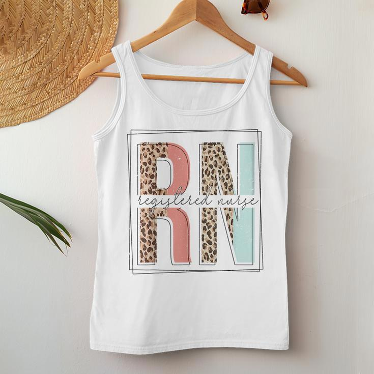 Registred Nurse Leopard Rn Life Nurses Day Medical Nursing Women Tank Top Basic Casual Daily Weekend Graphic Funny Gifts