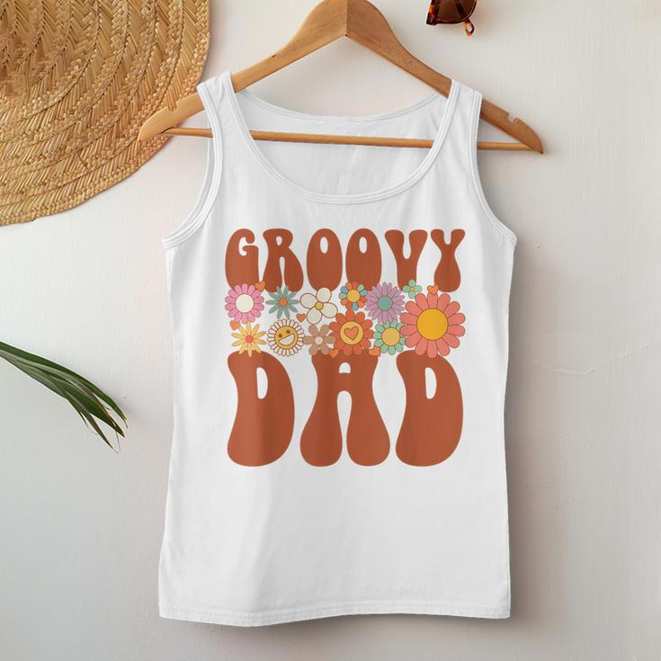 Retro Groovy Dad Matching Family Party Fathers Day Women Tank Top Weekend Graphic Personalized Gifts