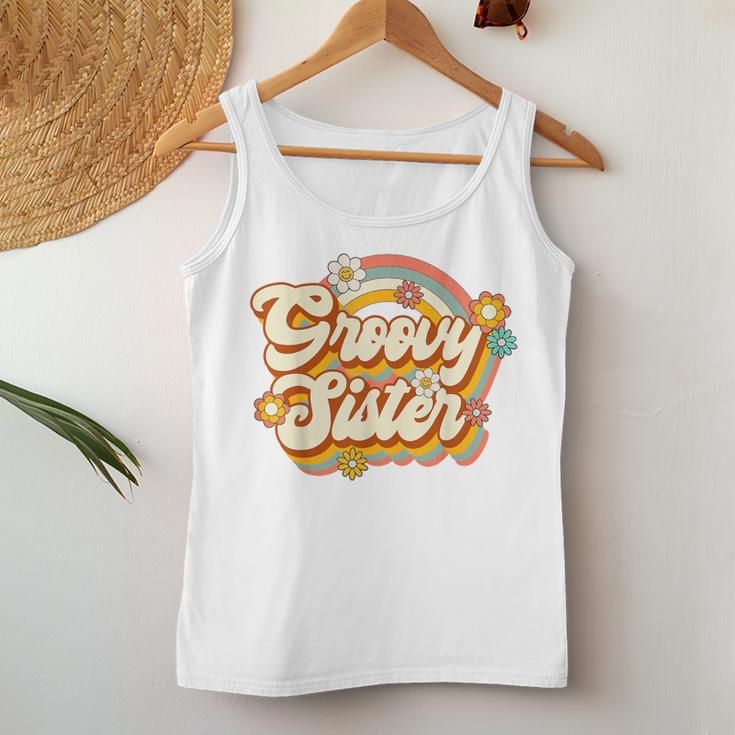 Retro Groovy Sister Family Birthday 60S 70S Hippie Costume Women Tank Top Funny Gifts