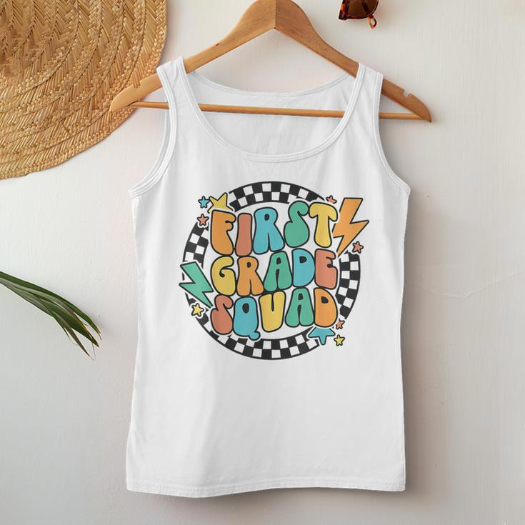 Back To School Groovy Teacher 1St First Grade Crew Squad Women Tank Top Unique Gifts