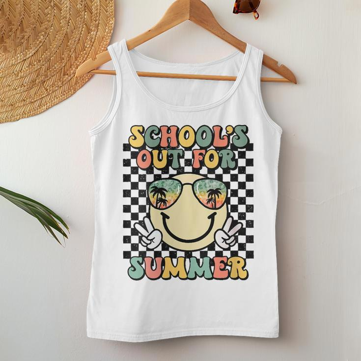 Schools Out For Summer Cute Smile Face Last-Day Of School Women Tank Top Unique Gifts