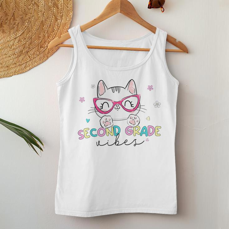 Second 2Nd Grade Vibes Back To School Cute Cat For Girls Women Tank Top Funny Gifts