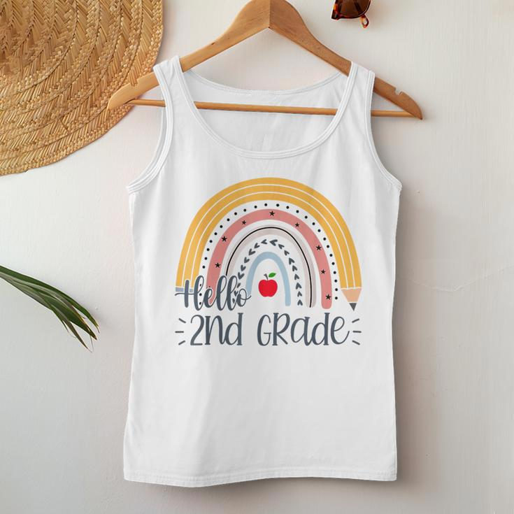 Second Grade Rainbow Team Hello 2Nd Grade Rocks Squad Women Tank Top Weekend Graphic Personalized Gifts