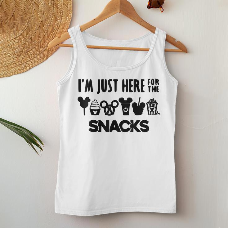 Snacks Apparel Men Women Kids Im Just Here For The Snacks Women Tank Top Weekend Graphic Funny Gifts
