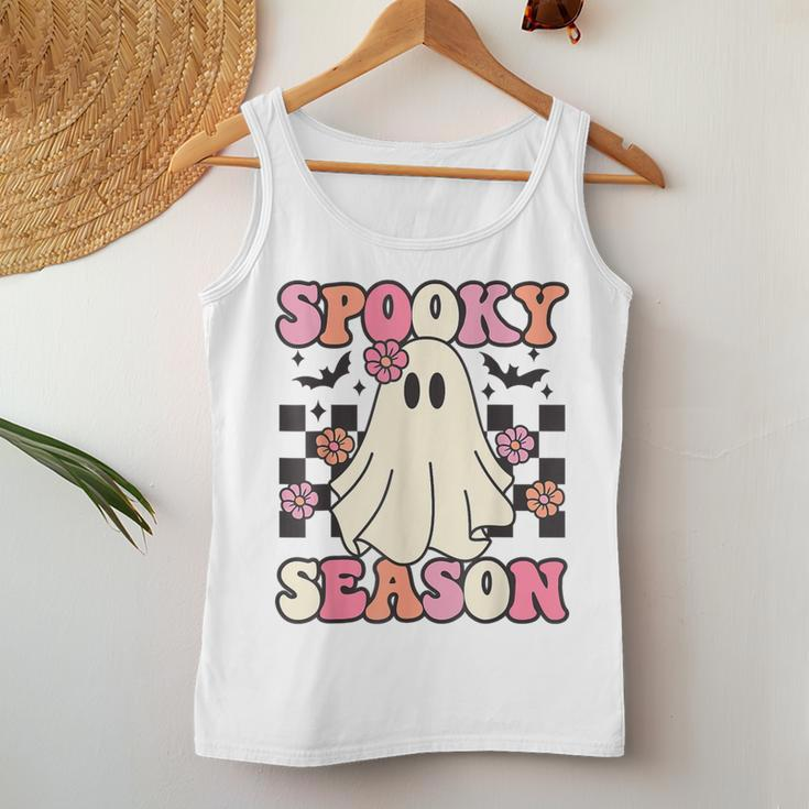 Spooky Season Halloween Ghost Costume Retro Groovy Women Tank Top Unique Gifts