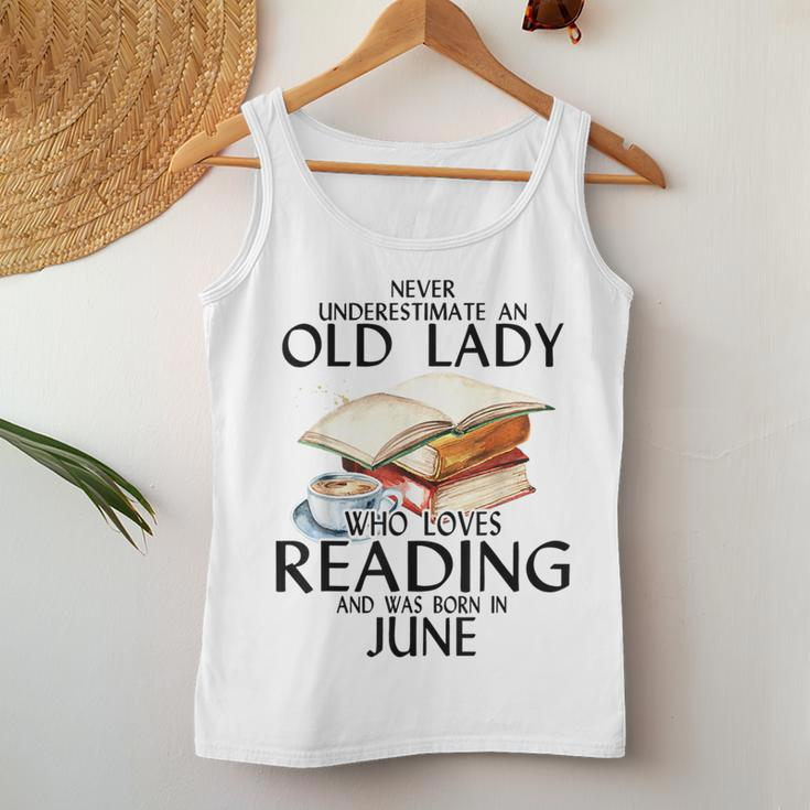 Never Underestimate An Old Lady Who Loves Reading June Women Tank Top Unique Gifts