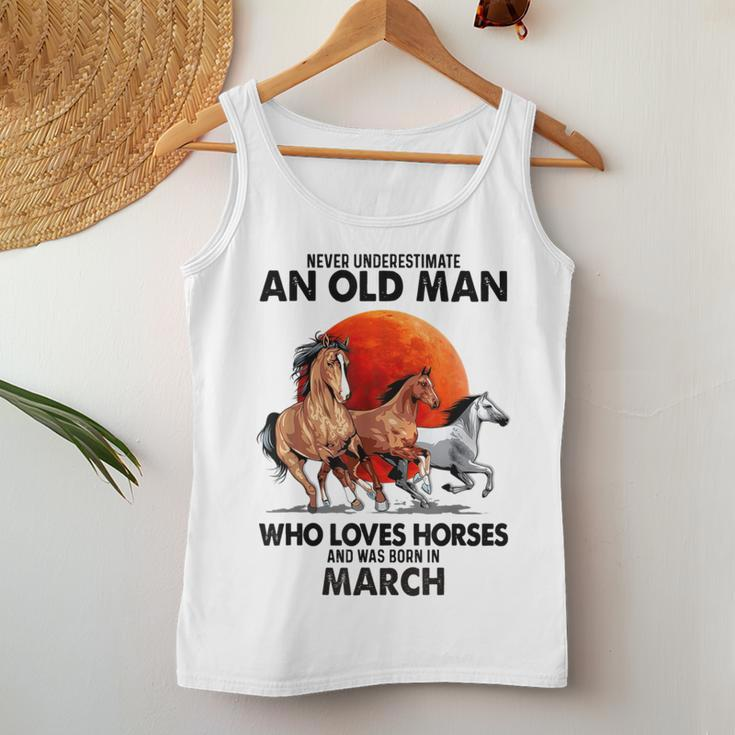 Never Underestimate An Old Man Who Loves Horses And Was Bor Women Tank Top Funny Gifts