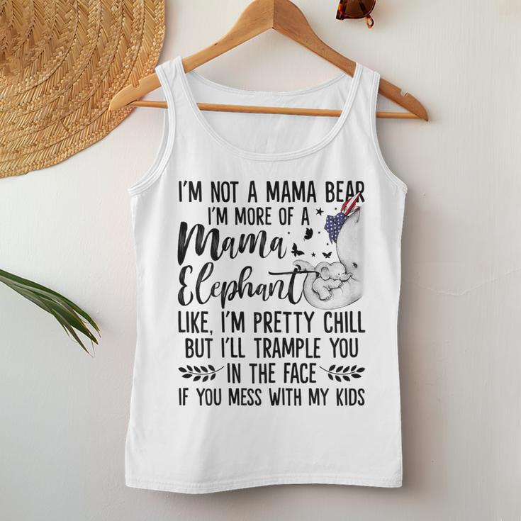 Womens Im Not A Mama Bear Im More Of A Mama Elephant Funny Moms Women Tank Top Basic Casual Daily Weekend Graphic Personalized Gifts