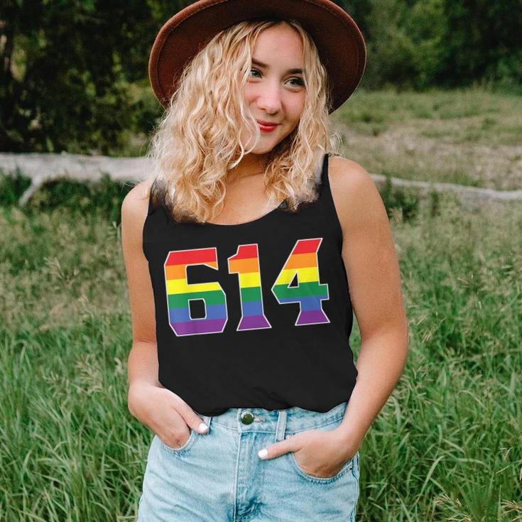 614 Area Code Columbus Oh Gay Pride Lgbt Rainbow Women Tank Top Gifts for Her