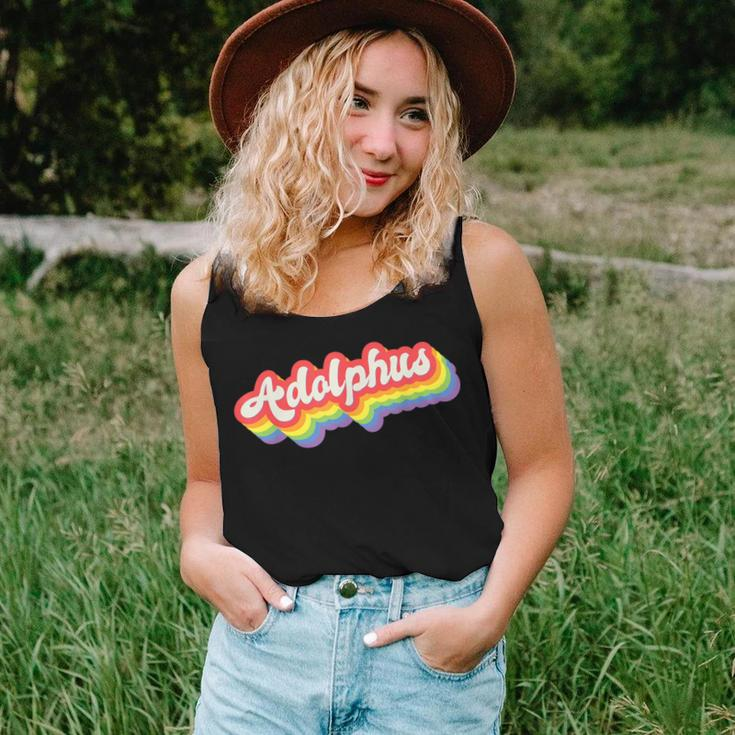 Adolphus Pride Month Lgbtq Rainbow Flag Name Personalised Women Tank Top Gifts for Her