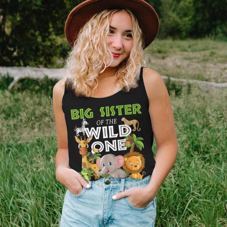 Big Sister Of The Wild One Zoo Birthday 1St Safari Jungle Women Tank Top Gifts for Her