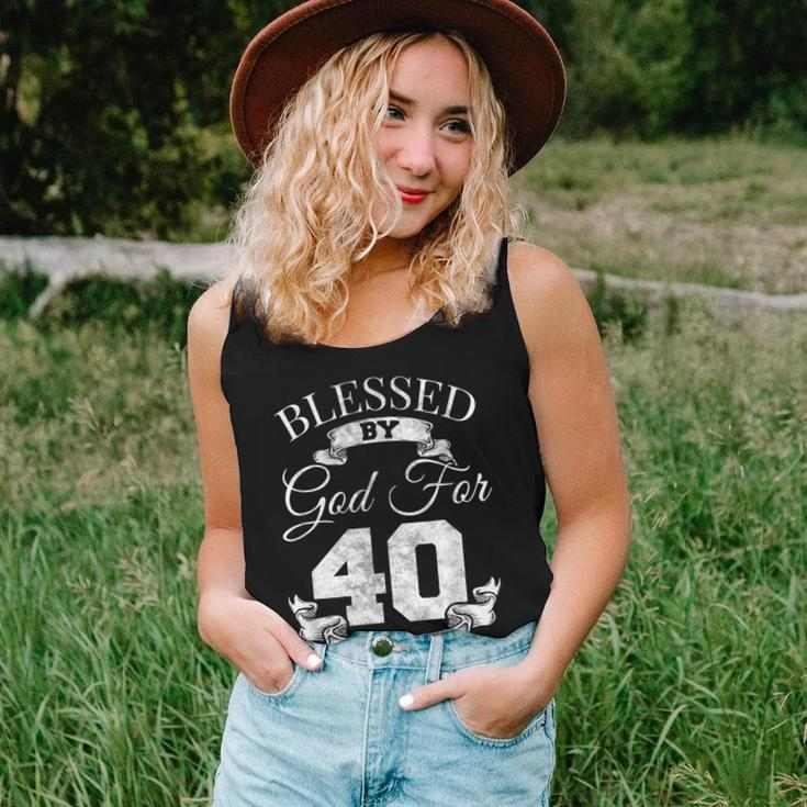 Blessed By God 40Th Birthday Gift Forty Years Old Religious Women Tank Top Basic Casual Daily Weekend Graphic Gifts for Her