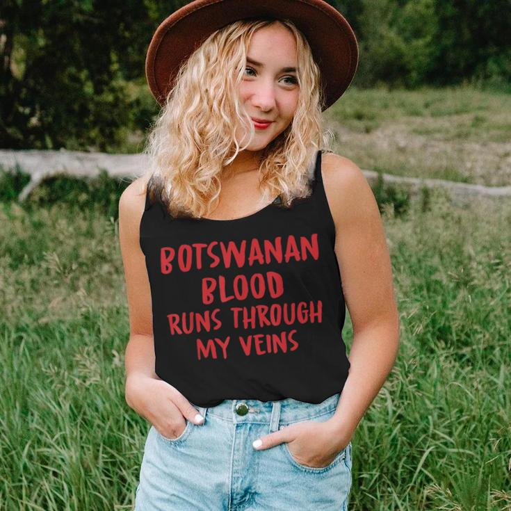 Botswanan Blood Runs Through My Veins Novelty Sarcastic Word Women Tank Top Gifts for Her