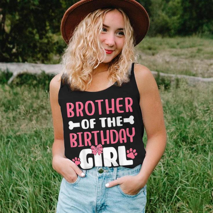 Brother Of The Birthday Girl Dog Paw Birthday Party Women Tank Top Gifts for Her
