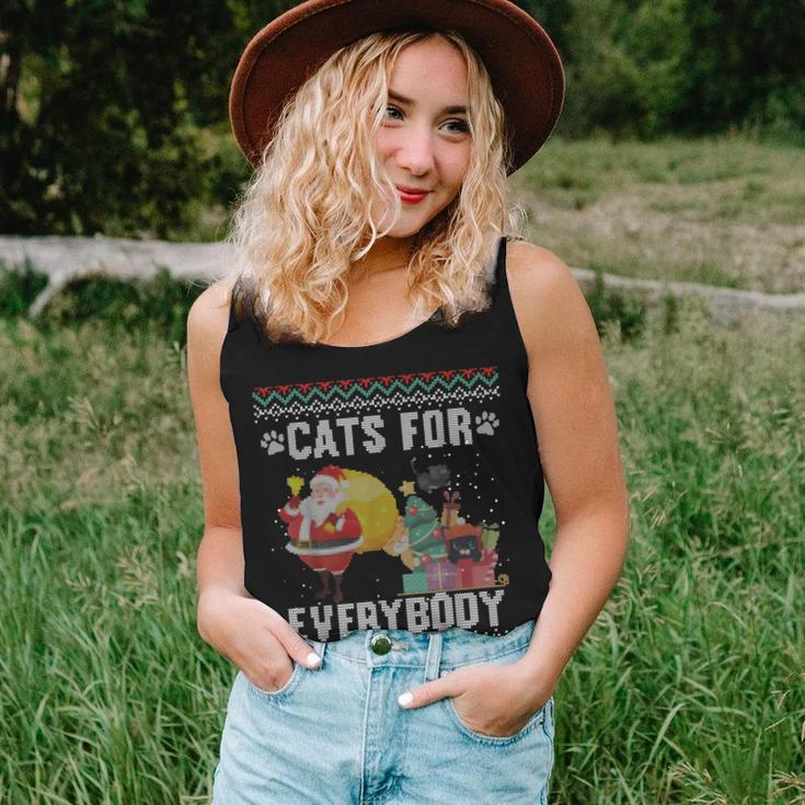 Cats For Everybody Christmas Cat Lover Ugly Sweater Women Tank Top Gifts for Her