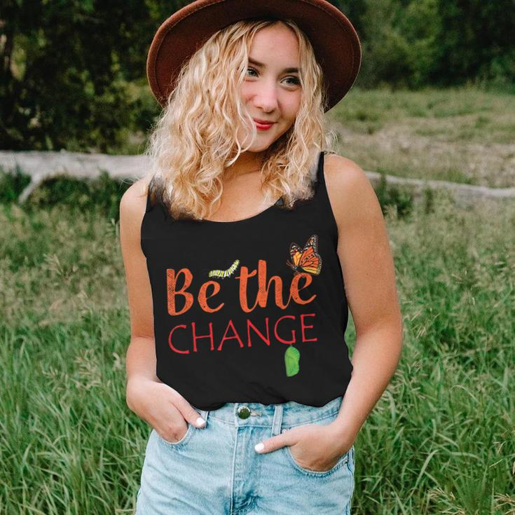 Be The Change Plant Milkweed Monarch Butterfly Lover Women Tank Top Gifts for Her