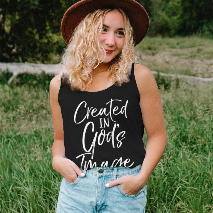 Christian Creation Quote Bible Verse Created In God's Image Women Tank Top Gifts for Her