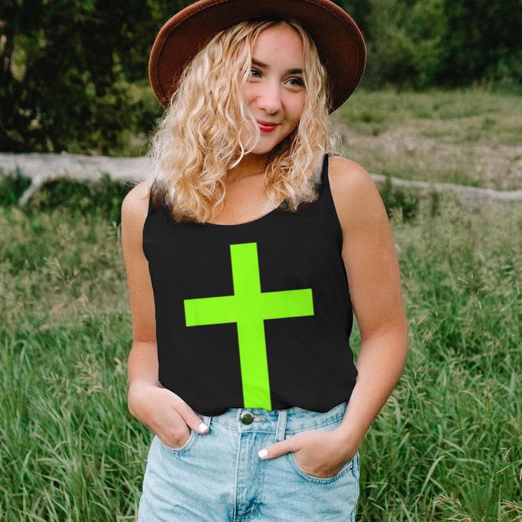 Christian God Jesus Cross Lime Green Women Tank Top Gifts for Her