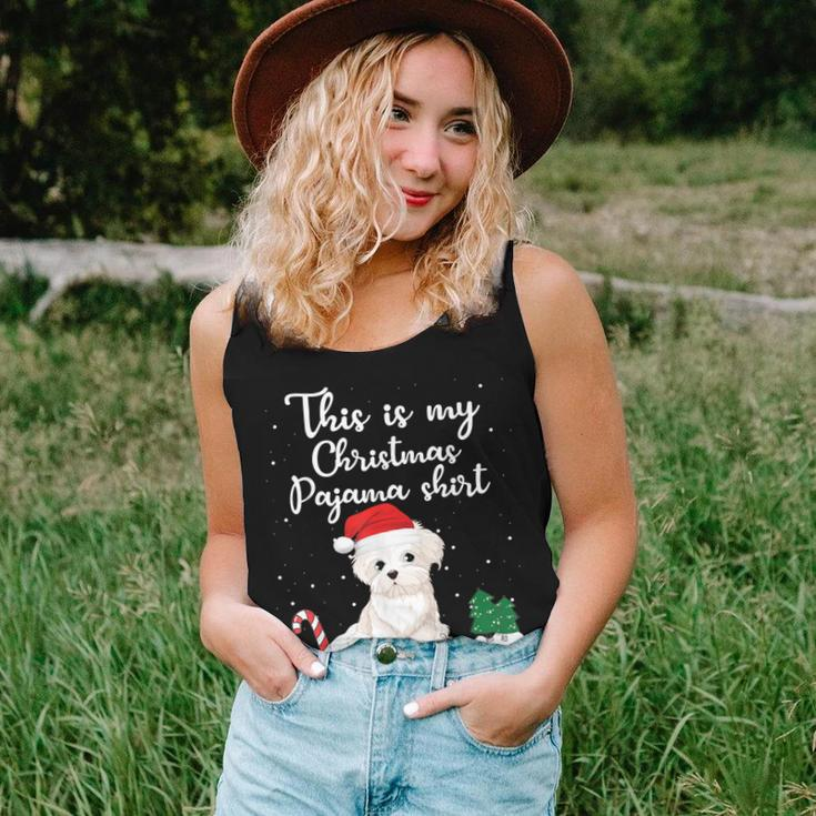 This Is My Christmas Pajama Maltese Dog Mom Dad Women Tank Top Gifts for Her
