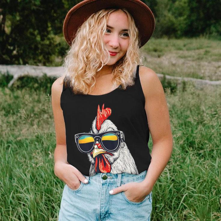 Cool Rooster Wearing Sunglasses Retro Vintage Chicken Women Tank Top Gifts for Her
