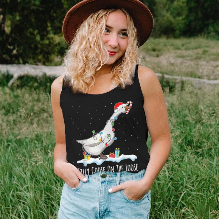 Cute Santa Duck Silly Goose On The Loose Christmas Women Tank Top Gifts for Her