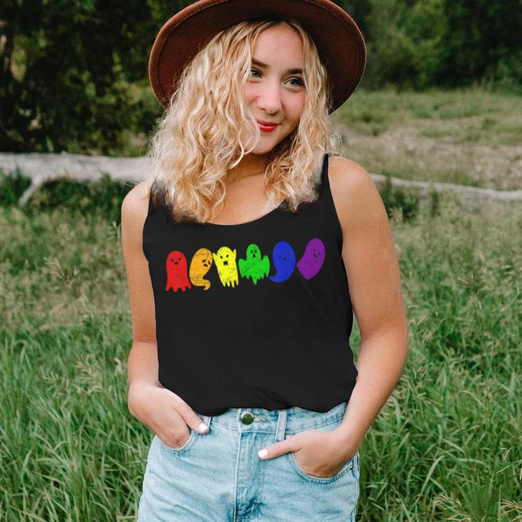 Cute Lgbtq Ghost Lgbt Halloween Ghost Rainbow Gay Pride Women Tank Top Gifts for Her