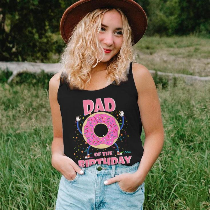 Dad Of The Birthday Girl Donut Matching Family Sweets Pink Women Tank Top Gifts for Her