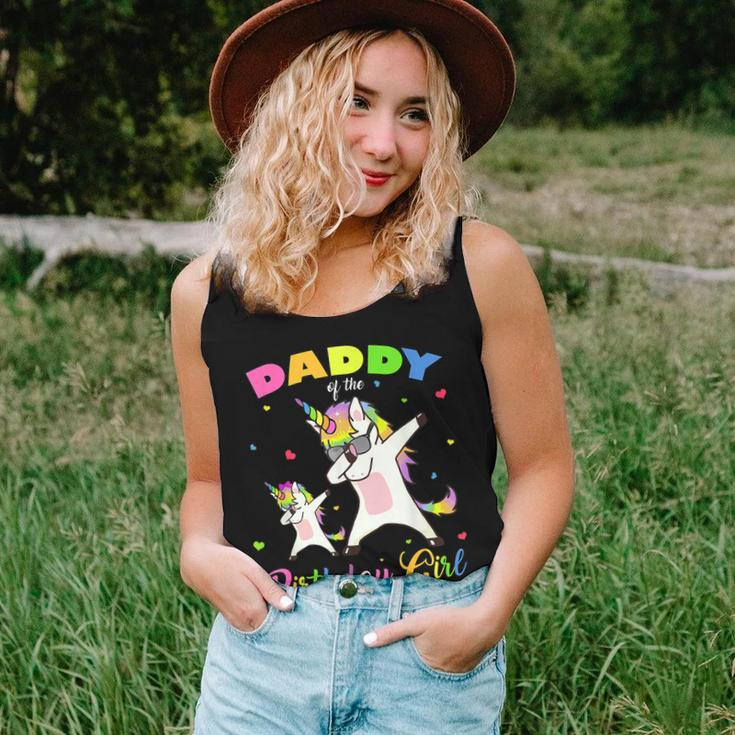 Daddy Of The Birthday Girl Dabbing Unicorn Princess And Dad Women Tank Top Weekend Graphic Gifts for Her