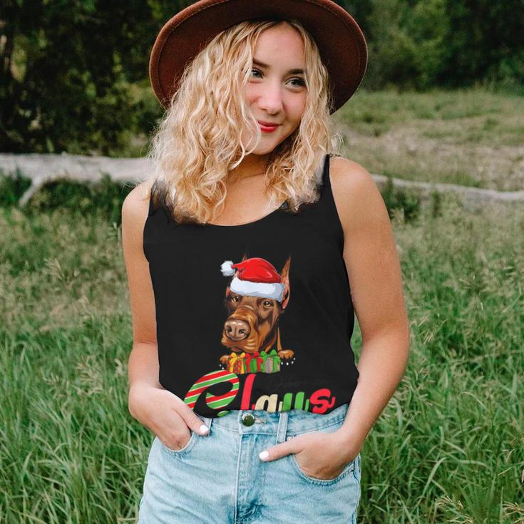 Doberman Claus Dog Lovers Santa Hat Ugly Christmas Sweater Women Tank Top Gifts for Her