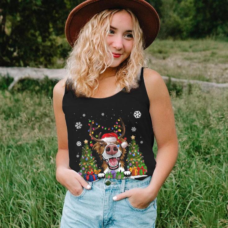 Dog Lovers Border Collie Santa Hat Ugly Christmas Sweater Women Tank Top Gifts for Her