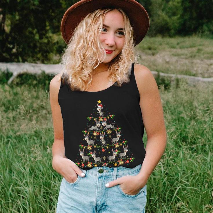 Donkey Animal Lover Xmas Donkey Christmas Tree Women Tank Top Gifts for Her