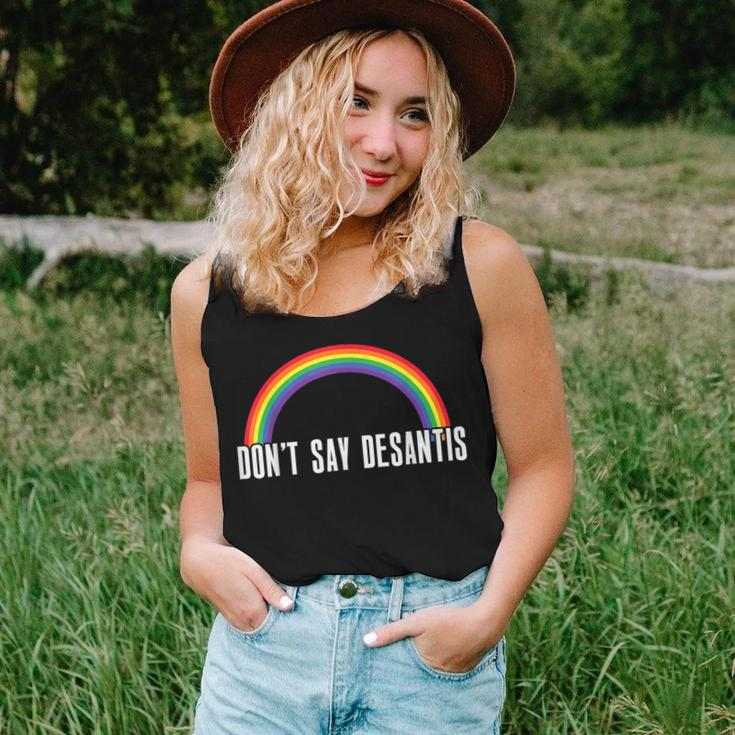Dont Say Desantis Rainbow Lgbt Pride Anti Desantis Women Tank Top Gifts for Her