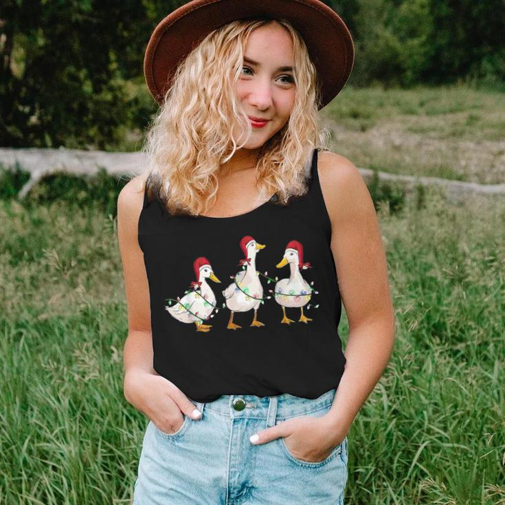 Duck Santa Hat Christmas Lights Silly Goose Xmas Women Women Tank Top Gifts for Her