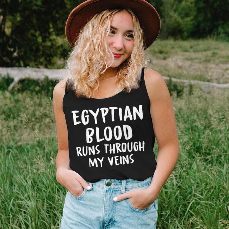 Egyptian Blood Runs Through My Veins Novelty Sarcastic Word Women Tank Top Gifts for Her